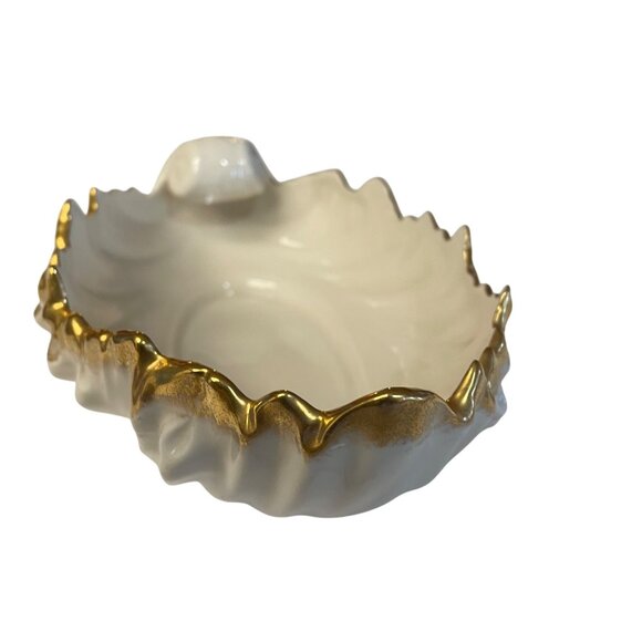 Lenox Shell Shaped Porcelain Dish With Gold Trim 95-86 - Picture 1 of 11